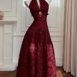 Red long dress for women